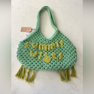TWIG AND ARROW mint Green Summer Vibes Woven Handbag Purse Macrame Nordstrom NWT